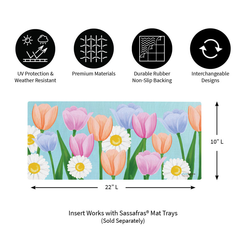 Sassafras 5 Piece Insert Mat Set with 4 Spring and Summer Inserts and 1 Rubber Frame