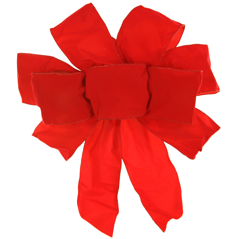 Ruban de noël velours en fil métallique, 18 po