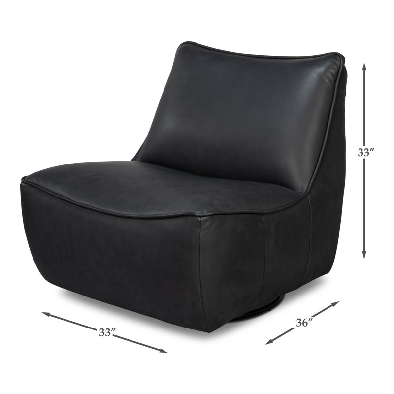Kennett Swivel Armless Chair, Santoni Black