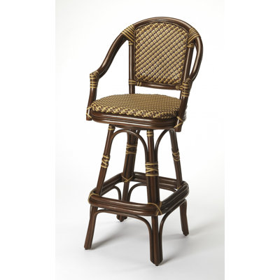 Killingly 29.75 Seat Height Bar Stool with Back and Footrest