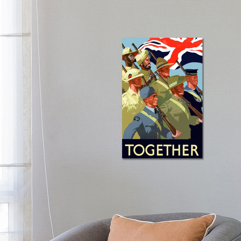 Multinational War Effort Poster 1 Piece Wrapped Canvas Wall Art, 66.04 cm H x 45.72 cm W x 1.91 cm D