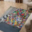 Tapis chic non tissé à motif doux avec un motif géométrique hypnotisant dans des teintes vibrantes pour un rafraîchissement élégant de la décoration intérieure-125995066