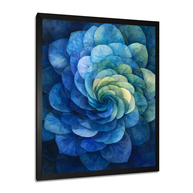 Cline - Floral Canvas Wall Art, H 20 po x l 12 po, Picture Framed, Noir, noir, noir, noir