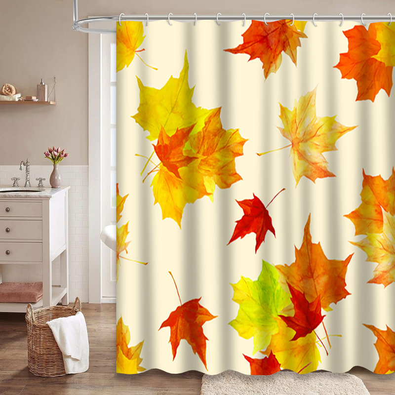 Rideau de douche avec 12 crochets Autumn, L 72 po x l 72 po