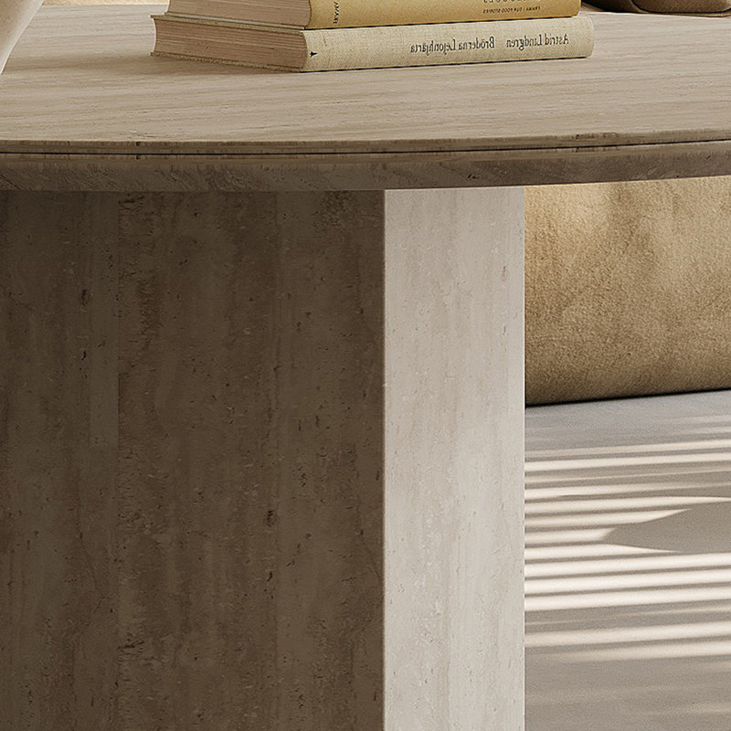 Table basse ronde avec comptoir en pierre, H 13,78 po x L 39,37 po x l 39,37 po