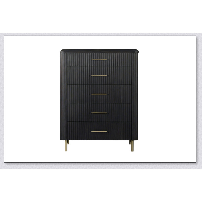 Commode à finition espresso Clayten avec tiroirs coulissants et fabrication durable pour des solutions de rangement modernes