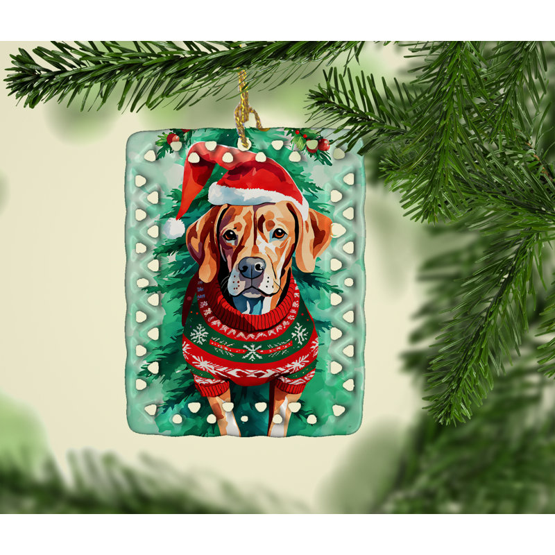 Ornement en porcelaine de Noël Vizsla, Vizsla 3675
