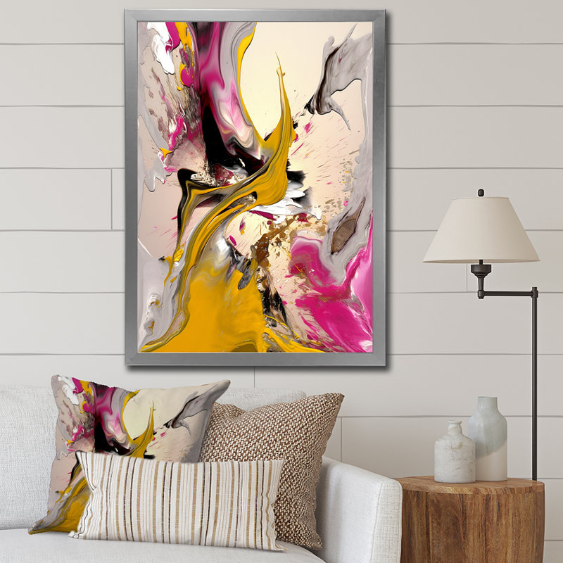 «Restless Adagio of Soul Abstract Expressionism», reproduction sur toile, H 40 po x l 30 po x P 1,5 po, Cadre simple argenté
