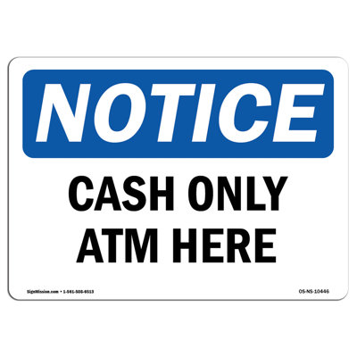Cash Only ATM Here Sign