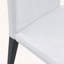 Chaise de salle à manger blanche en polyuréthane avec dossier ergonomique, siège en éponge et pieds en métal noir, ensemble de 6
