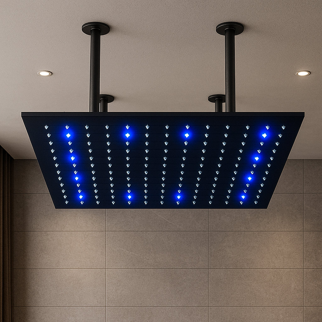 40 Inch Oil Rubbed Bronze Square and Round Rain Shower Head Luxurious Rainfall Experience FontanaShowers