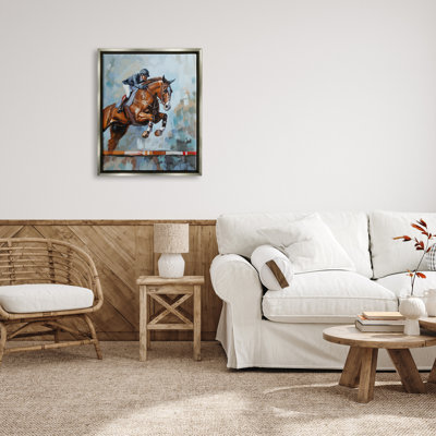 Jockey, saut d'obstacles sur bois par Ziwei Li, peinture
