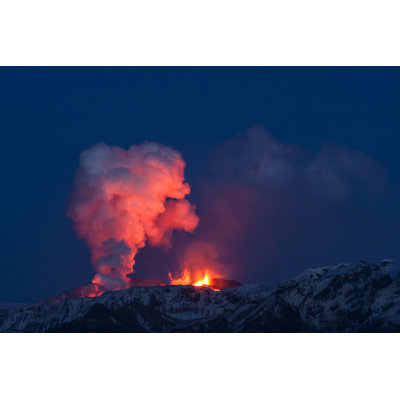 Islande, éruption volcanique - Photographie sur toile