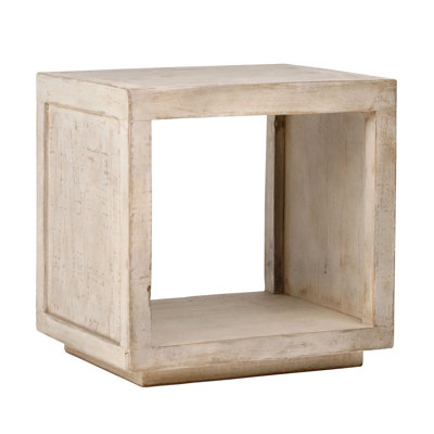 Stark Solid Wood Floor Shelf End Table with Storage