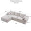 Canapé modulaire 106,5 po Cloud avec méridienne en L - Velours côtelé, sans assemblage, siège profond, méridienne réversible - canapé minimaliste moderne pour salon, chambre à coucher ou appartement-149263265
