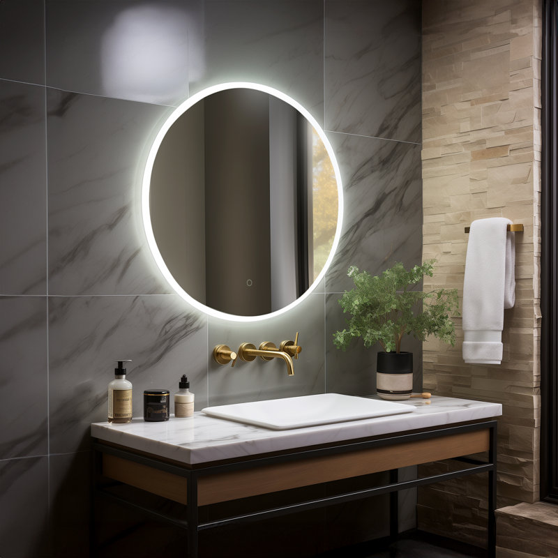 Miroir de salle de bain sans cadre, 24" x 24" 