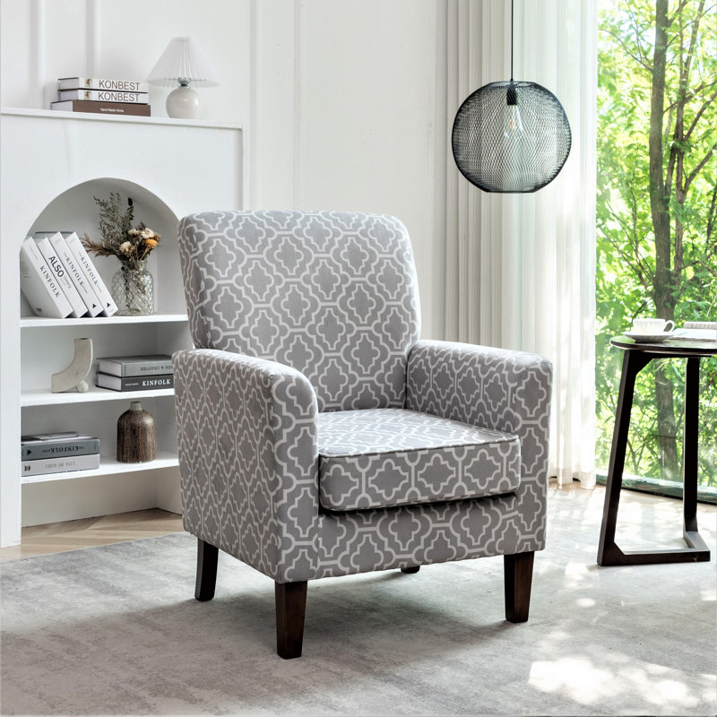 Fauteuil en mélange de polyester à motifs