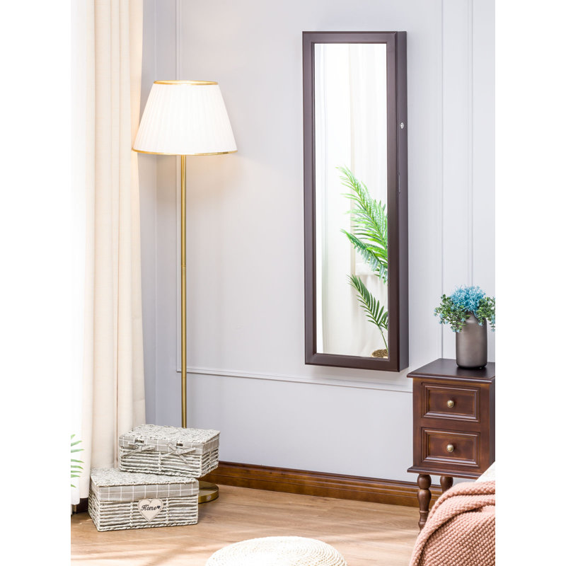 Armoire à bijoux avec miroir, Espresso