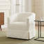 Fauteuil d'appoint rembourré et pivotant en tonneau avec structure en bois-1895560581-1896463356