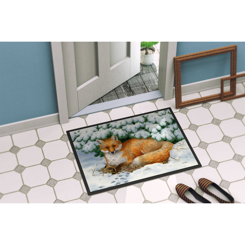 Tapis de porte d’extérieur anti-dérapant winter fox, Rectangle 2 pi x 3 pi