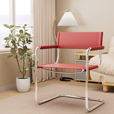 Chaise de bureau Fred en similicuir et acier inoxydable Fred