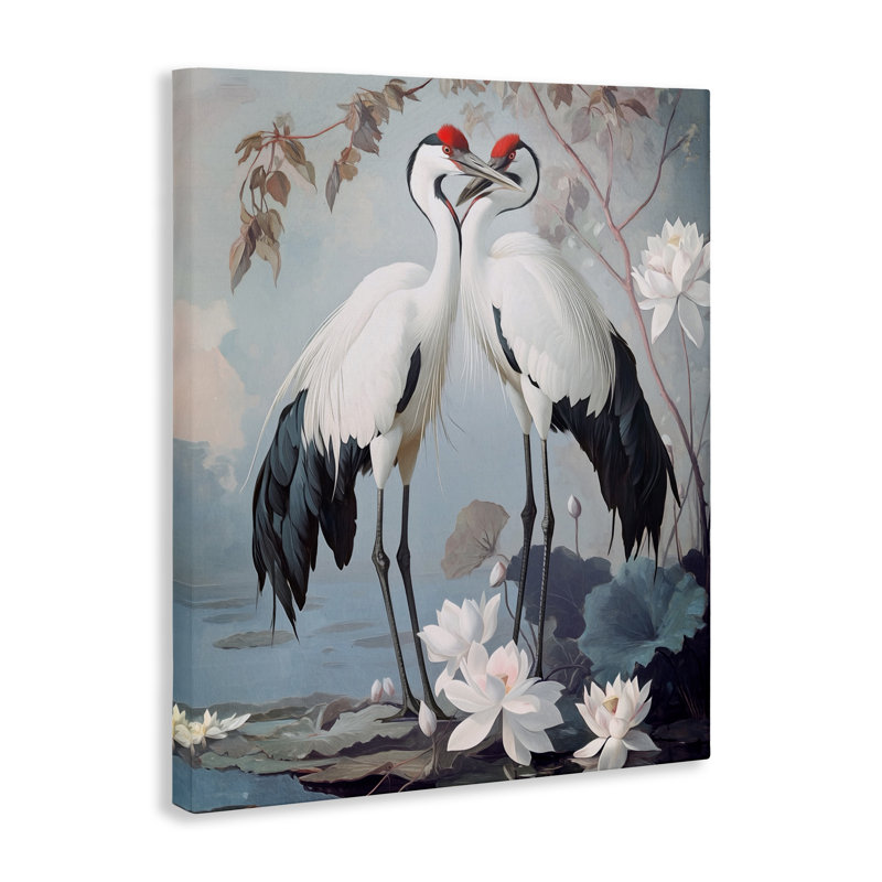 Toile de grues magiques Shore Line, design par Steve Hunziker, H 20 po x l 16 po