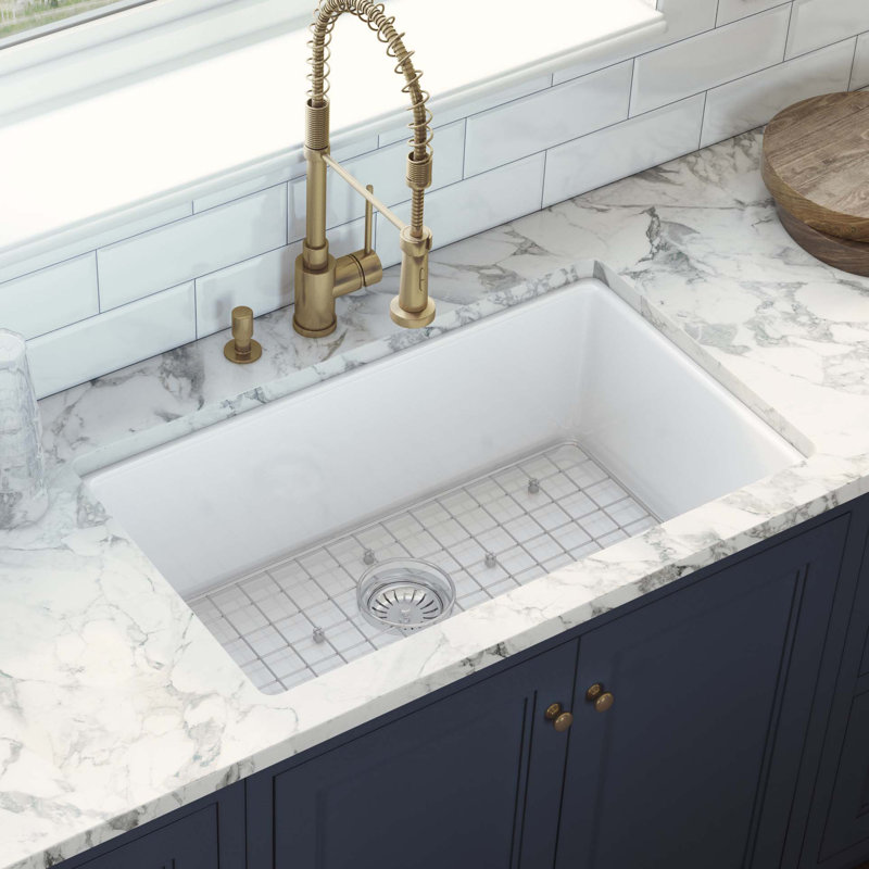 Ruvati 27-inch Fireclay Undermount / Drop-in Topmount Kitchen Sink Single Bowl, White