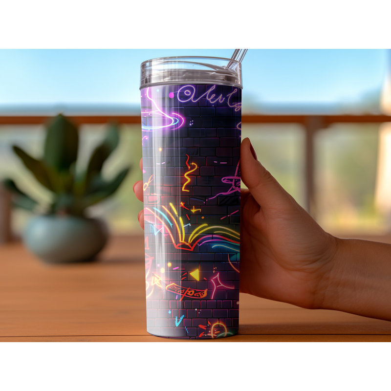 Choose Handmade Tumblers 591ml Vacuum Insulated Stainless Steel (18/8) Travel Tumbler with Straw