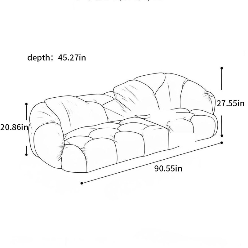 Canapé Medhaus Alien, H 27,55 po x l 90,55 po x P 45,27 po