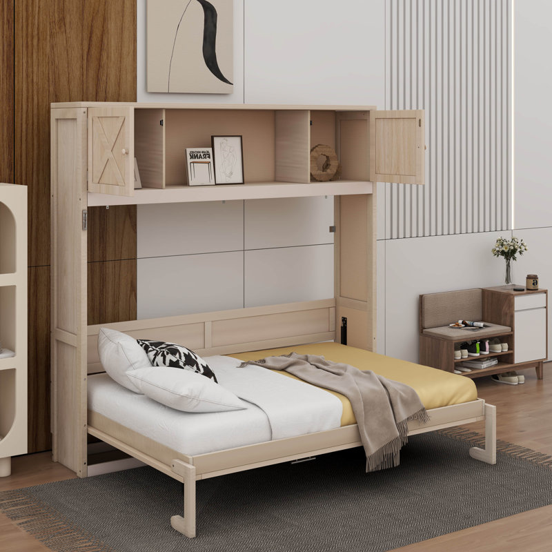 Lit escamotable double avec armoires