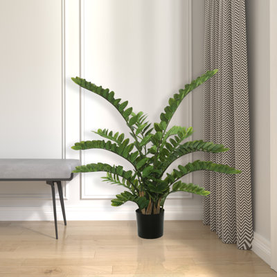 Buisson artificiel zamifolia zen vert en pot