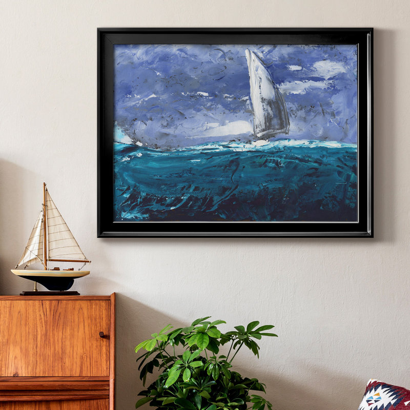«Sail Ho I» - peinture encadrée, Noir, H 22,5 po x l 30,5 po x P 1 po, Pas de tapis