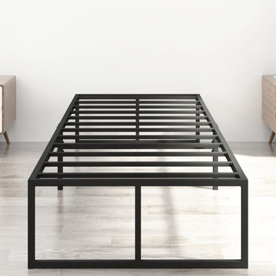 Twin Xl Metal Bed Frame 16 Inch, Heavy - Duty Queen Platform, No Box Spring, Noise , Mattress Base, Underbed Storage For Bedroom Riveting Inch Frame, Platform Bed, , Engaging