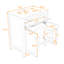 Ensemble de meuble-lavabo simple avec rangement, portes à fermeture en douceur et lavabo en céramique Devises-809943105
