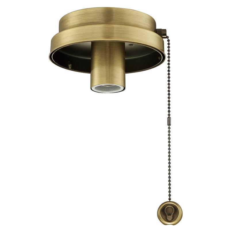 Ceiling Fan Low Profile Light Kit Fitter - Antique Brass, Antique Brass