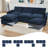 100" Chenille Sectional Couch With Two Ottomans-259962185