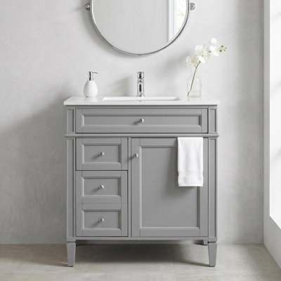  Base de meuble-lavabo moderne de 30 po seulement sans comptoir avec 2 tiroirs et tiroir basculant