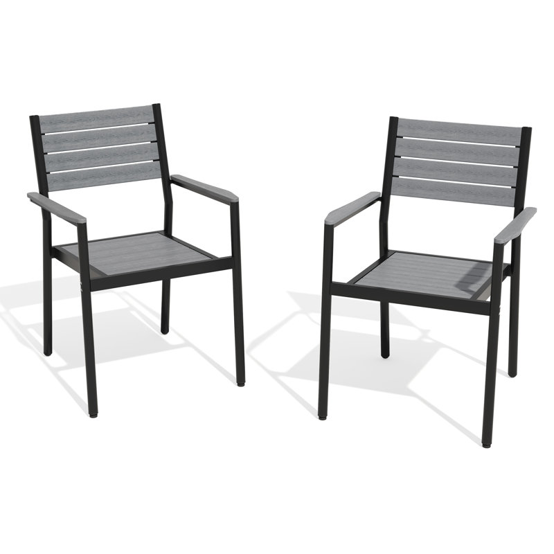 Fauteuil de salle à manger Deen, Gris foncé, 2
