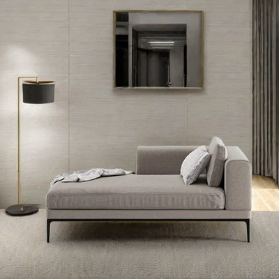 Sponge cotton linen solid wood chaise chair