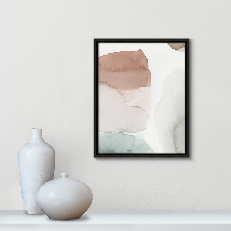 «Hopeful II», peinture sur toile à cadre flottant, H 15,5 po x l 12,5 po x P 2 po, Cadre espresso