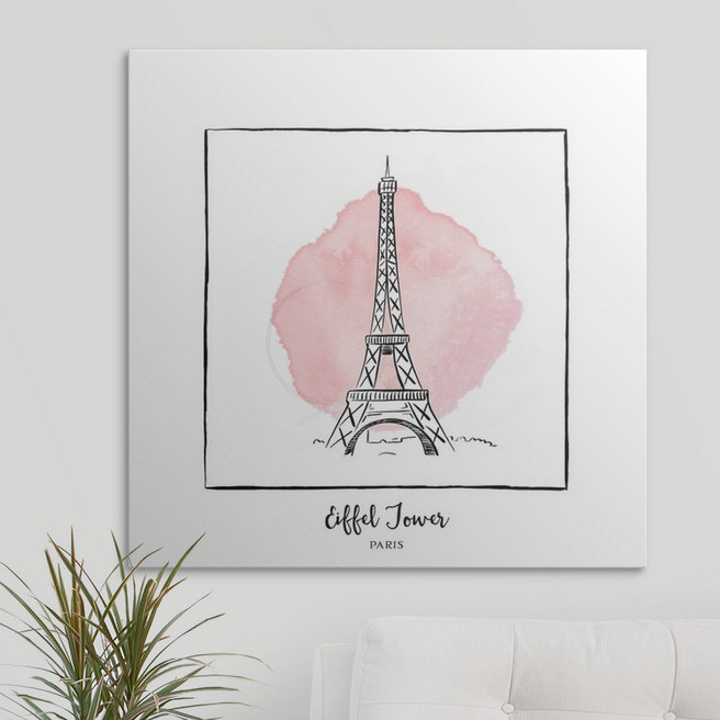 « eiffel tour-brushstroke édifices », impression, H 35 po x l 35 po x P 1,5 po, Toile