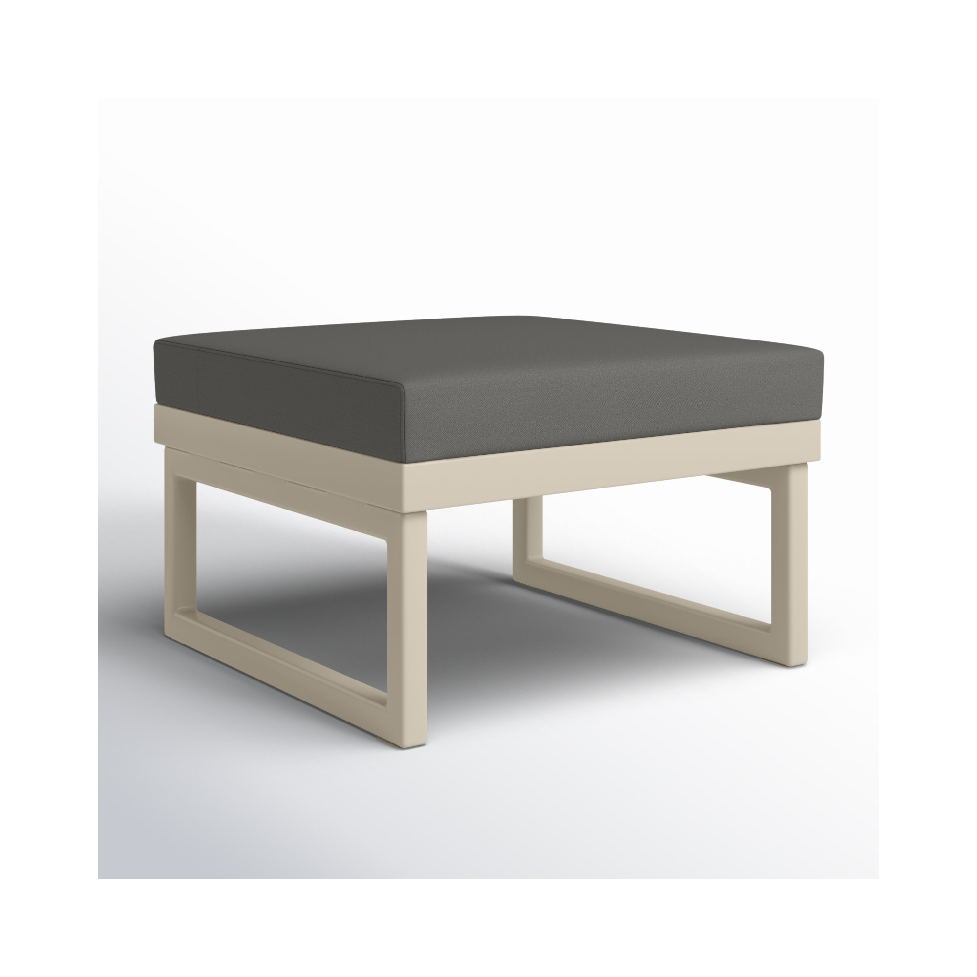 Lane Upholstered Outdoor Ottoman with Cushion, Charcoal, Taupe