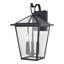 Applique murale d'extérieur à 3 lumières H 17,25 po de couleur noire matte à l'aube avec capteur de luminosité Tenli, métal durable, abat-jour en verre transparent, compatible avec les DEL pour la porte d'entrée de patio ou de garage