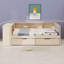 Lit plateforme avec tablettes de rangement et tiroirs-274152115-274152114