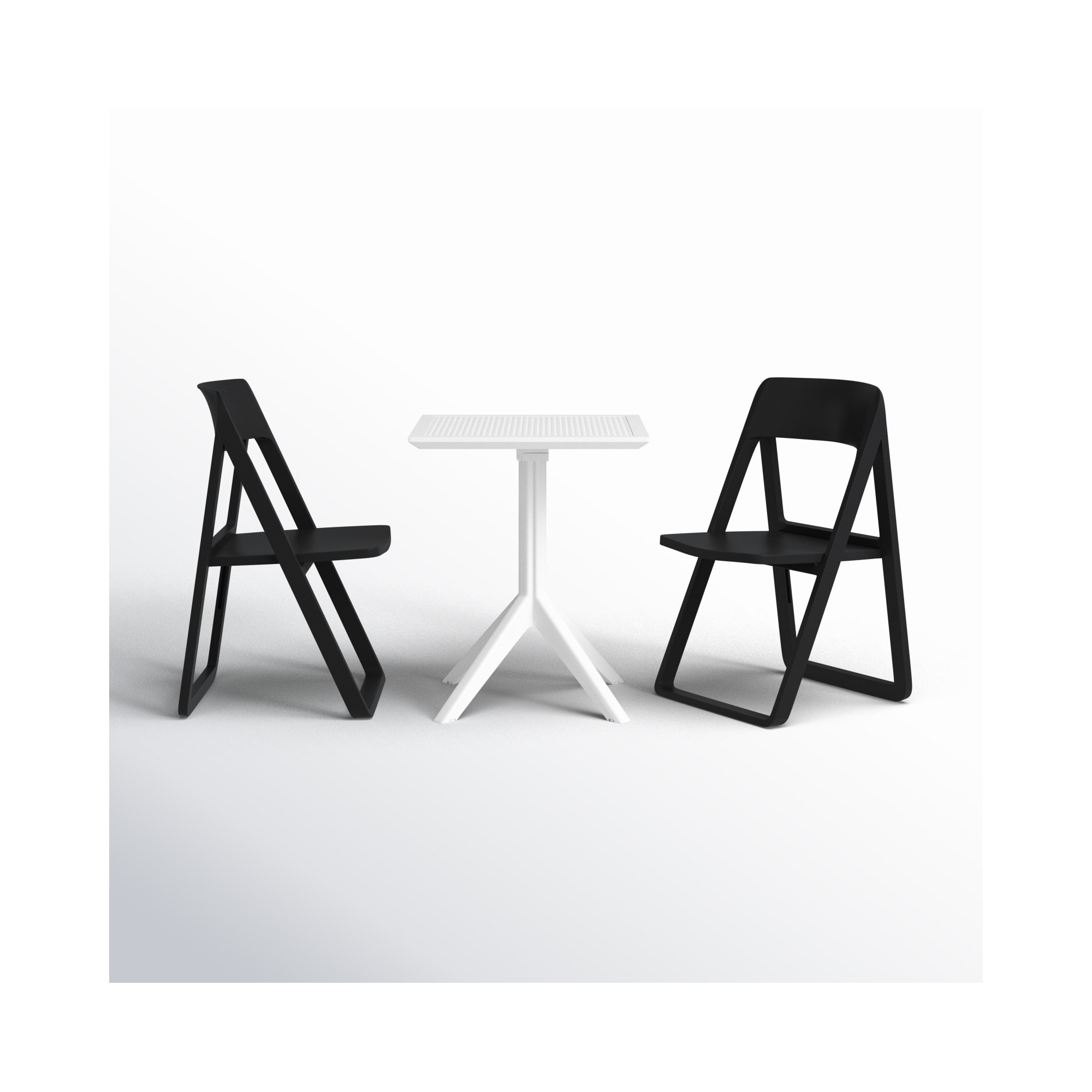 Farrah Square 2 - Person Bistro Set, White/Black
