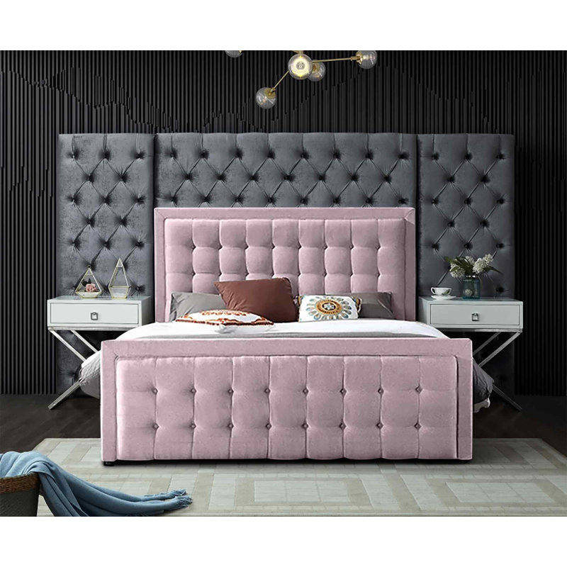 Upholstered Bed, Single (3'), Pink