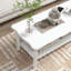 Jazmin 2 Tier Wooden Coffee Tea Table End Table Storage Shelf 94Lx44Wx42H White