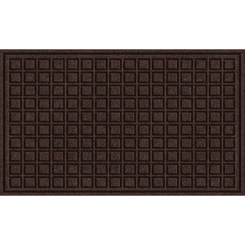 Tapis d'extérieur antidérapant Lasseter Blocks, Rectangle 1 pi 6 po x 2 pi 6 po, Noyer