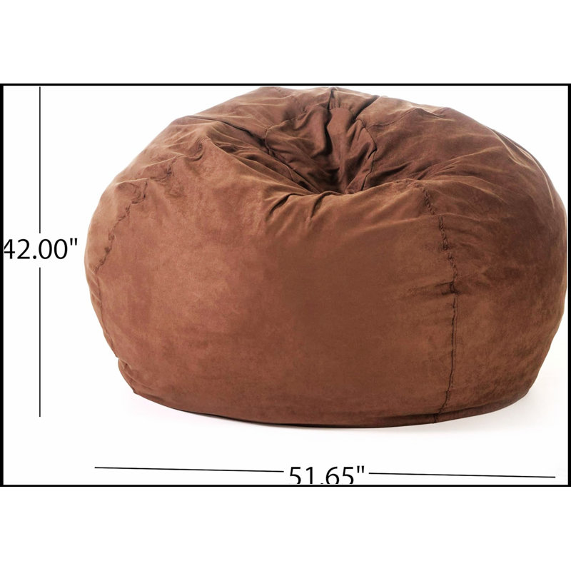 5-Foot High-Density Shredded Foam Bean Bag Chair With Removable Microsuede Cover, Perfect For Kids And Adults In Any Room