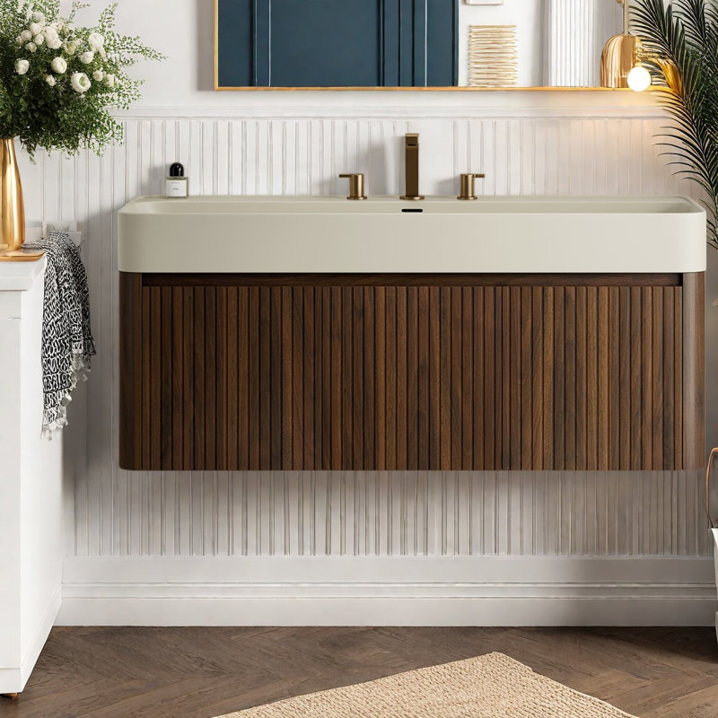 Meuble-lavabo moderne (avec meuble-lavabo et lavabo) avec rangement, 47.24